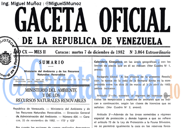 Gaceta Oficial 3064 del 7 Diciembre 1982