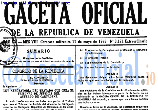 Gaceta Oficial 3171 del 11 Mayo 1983
