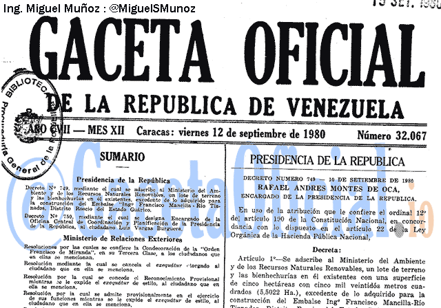 Gaceta Oficial 32067 del 12 Septiembre 1980