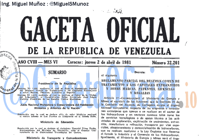 Gaceta Oficial 32201 del 2 Abril 1981
