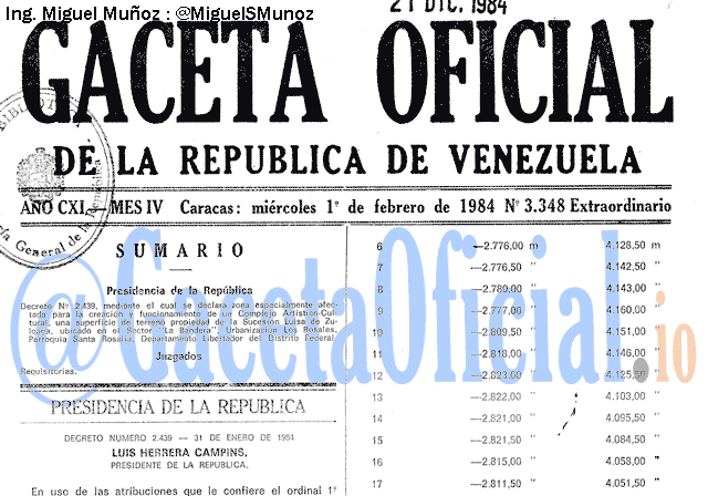 Gaceta Oficial 3348 del 1 Febrero 1984