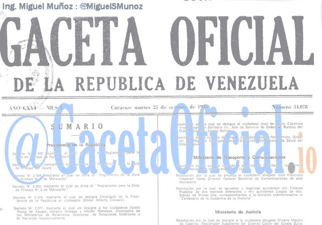 Gaceta Oficial 34078 del 25 Octubre 1988