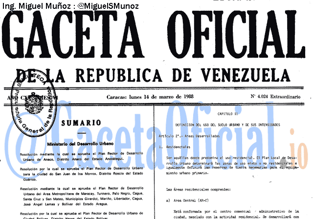 Gaceta Oficial 4024 del 14 Marzo 1988