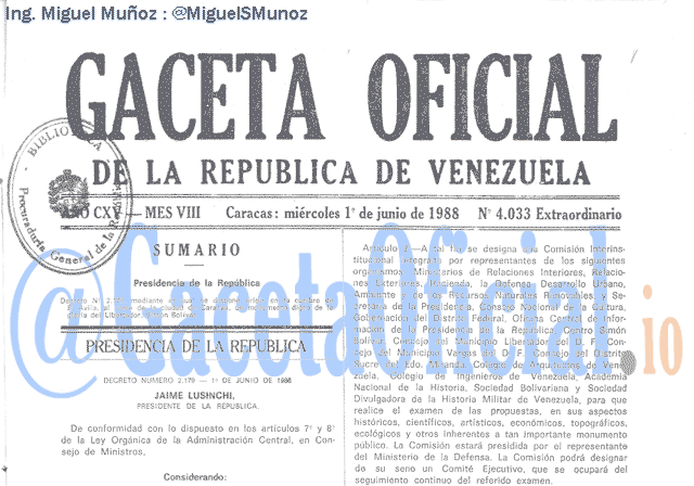 Gaceta Oficial 4033 del 1 Junio 1988
