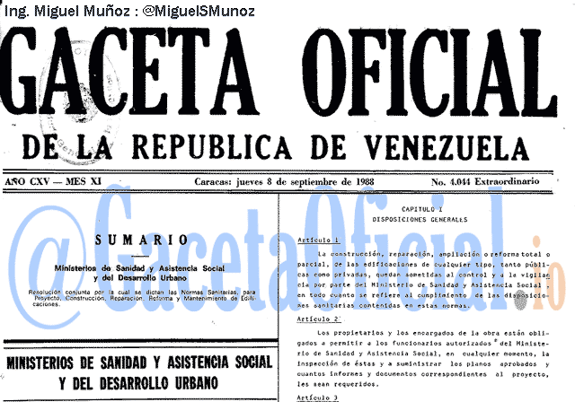 Gaceta Oficial 4044 del 8 Septiembre 1988