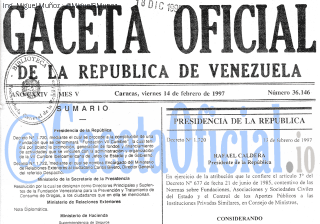 Gaceta Oficial 36146 del 14 Febrero 1997
