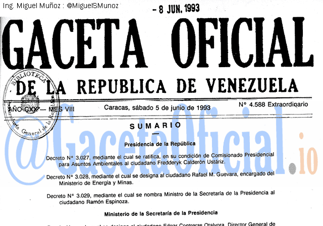 Gaceta Oficial 4588 del 5 Junio 1993