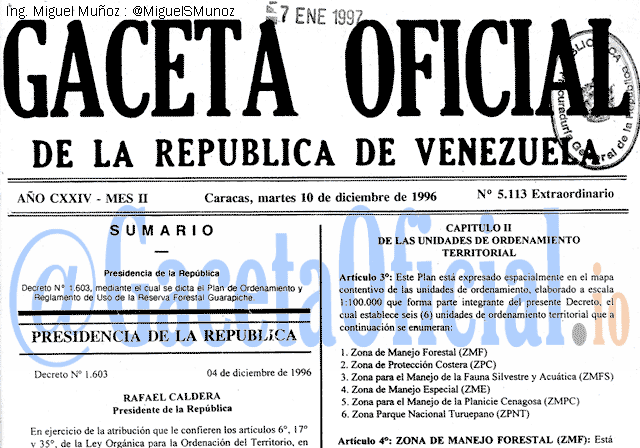 Gaceta Oficial 5113 del 10 Diciembre 1996