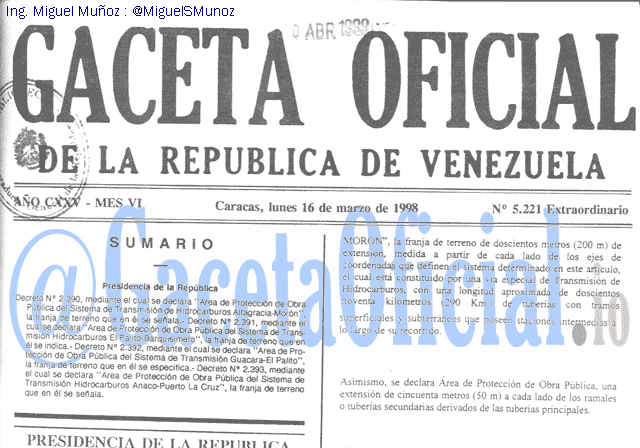 Gaceta Oficial 5221 del 16 Marzo 1998
