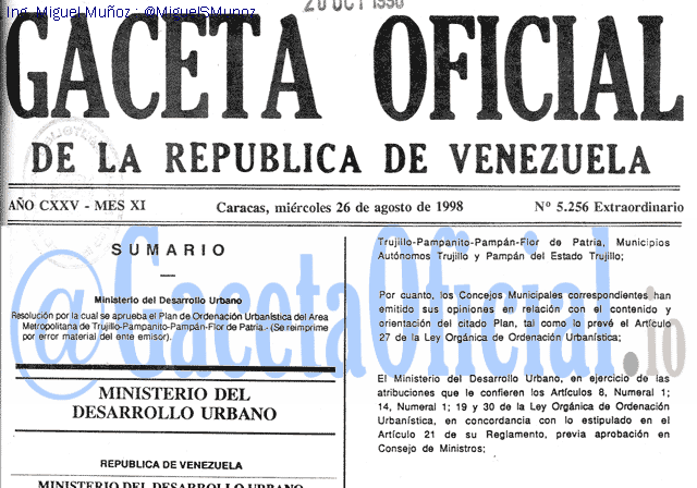 Gaceta Oficial 5256 del 26 Agosto 1998