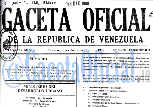 Gaceta Oficial 5270 del 26 Octubre 1998