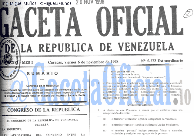 Gaceta Oficial 5273 del 6 Noviembre 1998