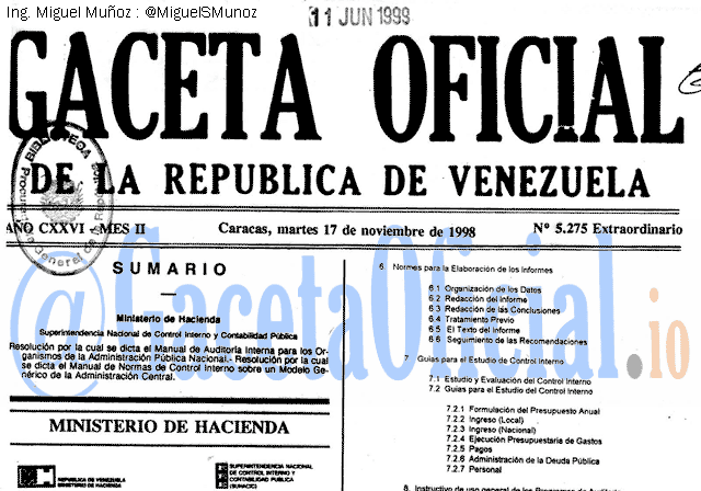 Gaceta Oficial 5275 del 17 Noviembre 1998