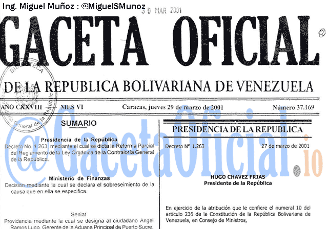 Gaceta Oficial 37169 del 29 Marzo 2001