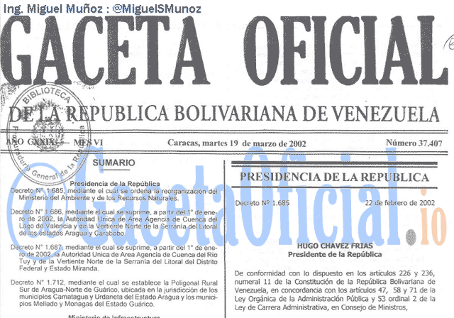Gaceta Oficial 37407 del 19 Marzo 2002