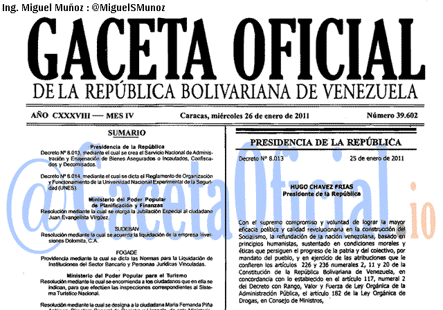 Gaceta Oficial 39602 del 26 Enero 2011