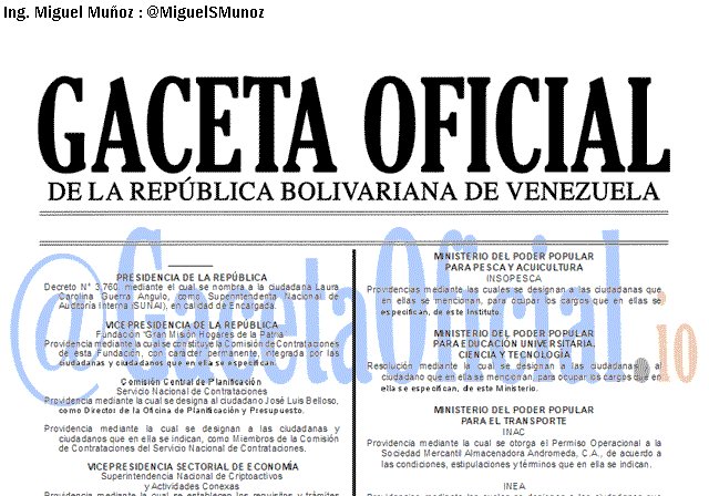 Gaceta Oficial 41581 del 7 Febrero 2019 Gaceta Oficial 41581 del 7 Febrero 2019