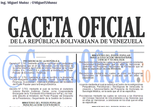 Gaceta Oficial 41582 del 8 Febrero 2019 Gaceta Oficial 41582 del 8 Febrero 2019