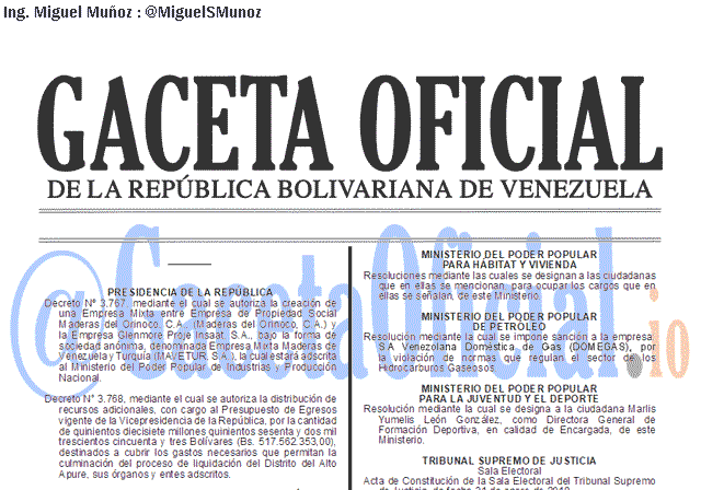 Gaceta Oficial 41588 del 18 Febrero 2019 Gaceta Oficial 41588 del 18 Febrero 2019