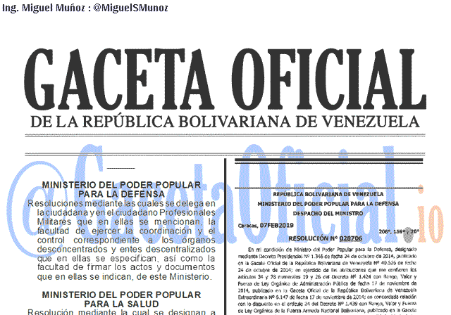 Gaceta Oficial 41592 del 22 Febrero 2019 Gaceta Oficial 41592 del 22 Febrero 2019
