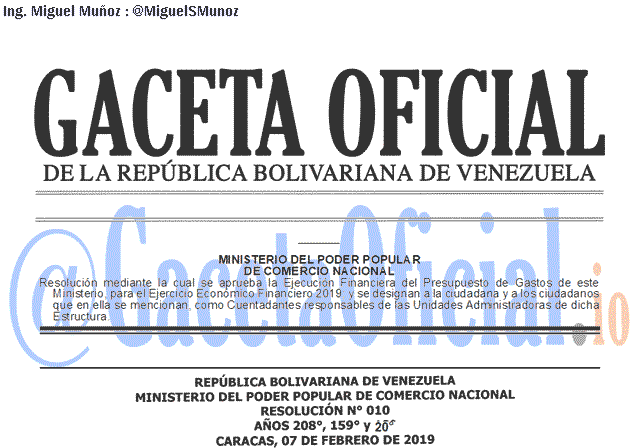 Gaceta Oficial 41593 del 25 Febrero 2019 Gaceta Oficial 41593 del 25 Febrero 2019