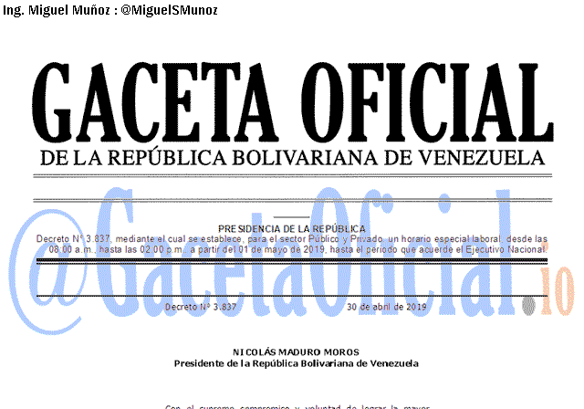 Gaceta Oficial 41623 del 30 Abril 2019