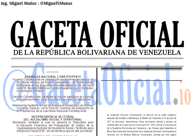Gaceta Oficial 41636 del 20 Mayo 2019 Gaceta Oficial 41636 del 20 Mayo 2019