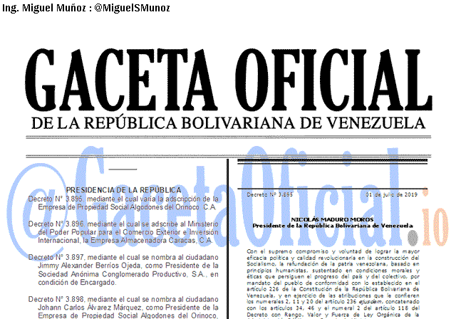 Gaceta Oficial 41665 del 1 Julio 2019