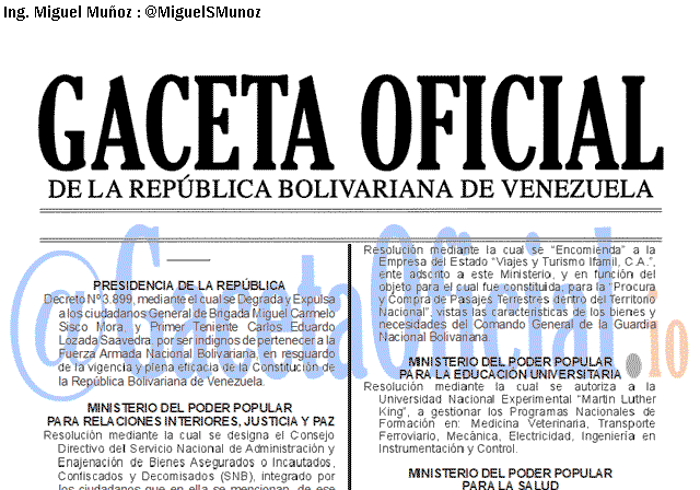 Gaceta Oficial 41662 del 2 Julio 2019 Gaceta Oficial 41666 del 2 Julio 2019