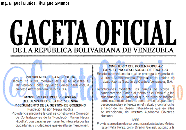Gaceta Oficial 41668 del 4 Julio 2019