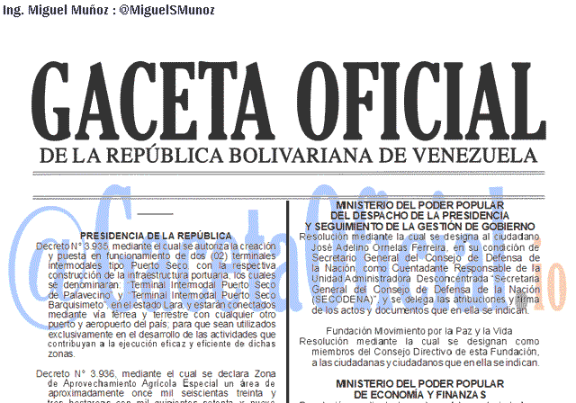 Gaceta Oficial 41686 del 2 agosto 2019 Gaceta Oficial 41686 del 2 agosto 2019
