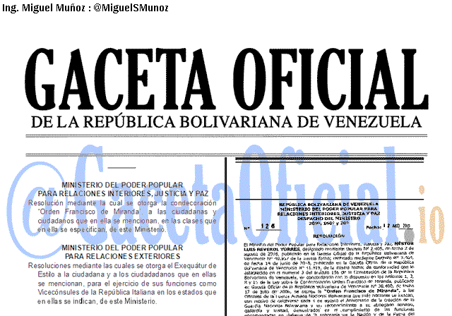 Gaceta Oficial 41693 del 13 agosto 2019
