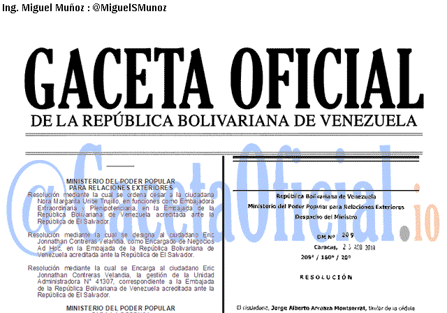 Gaceta Oficial 41705 del 29 agosto 2019