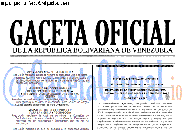 Gaceta Oficial 41707 del 2 septiembre 2019