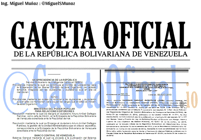 Gaceta Oficial 41712 del 9 septiembre 2019
