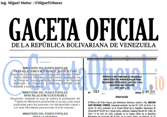 Gaceta Oficial 41724 del 25 septiembre 2019