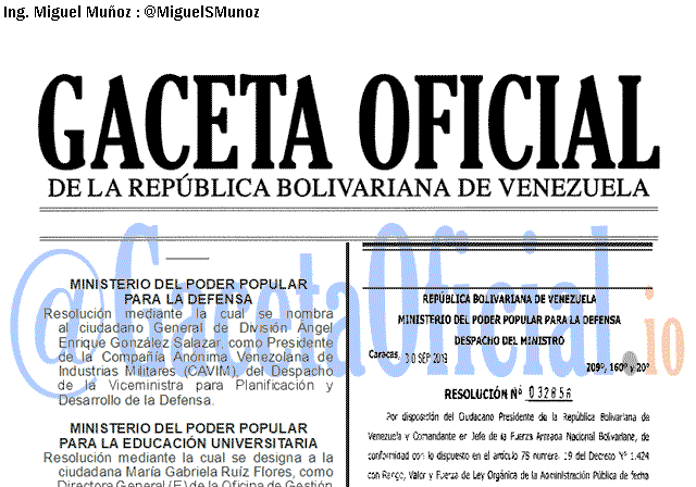 Gaceta Oficial 41727 del 30 septiembre 2019