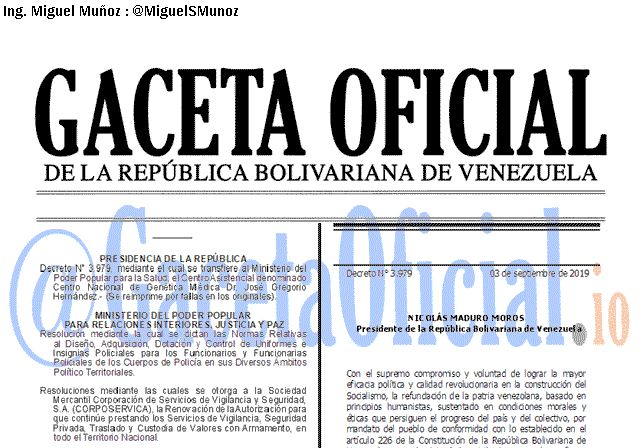 Gaceta Oficial 41729 del 2 octubre 2019
