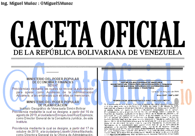 Gaceta Oficial 41762 del 18 noviembre 2019