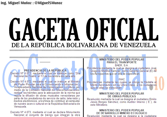 Gaceta Oficial 41781 del 13 Diciembre 2019