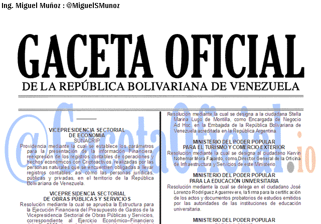 Gaceta Oficial 41787 del 23 Diciembre 2019 Gaceta Oficial 41787 del 23 Diciembre 2019