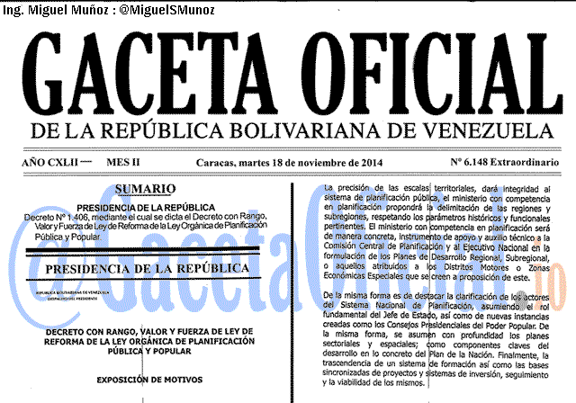 Gaceta Oficial 6148 del 18 Noviembre 2014