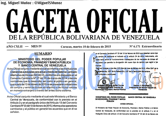 Gaceta Oficial 6171 del 11 Febrero 2015