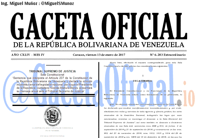 Gaceta Oficial 6283 del 13 enero 2017