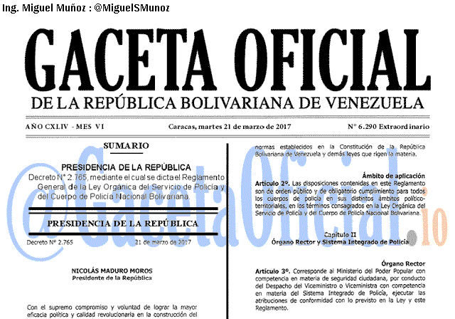 Gaceta Oficial 6290 del 21 marzo 2017 Gaceta Oficial 6290 del 21 marzo 2017