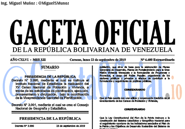 Gaceta Oficial 6480 del 23 septiembre 2019