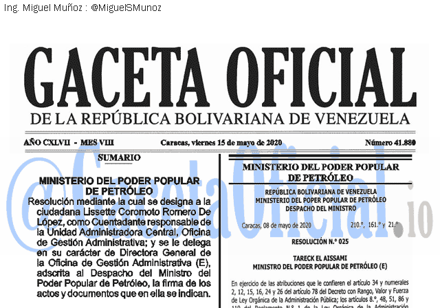 Gaceta Oficial 41880 del 15 mayo 2020 Gaceta Oficial 41880 del 15 mayo 2020