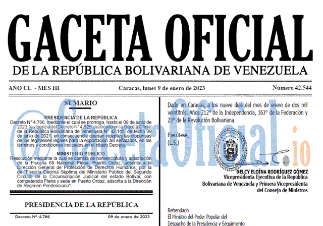 Venezuela Gaceta Oficial 42544 del 9 enero 2023 Gaceta Oficial, Gaceta 42544, Gaceta #42544, Gaceta Oficial Venezuela #42544