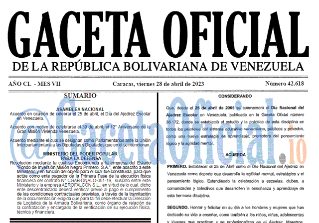 Venezuela Gaceta Oficial 42618 del 28 abril 2023 Gaceta Oficial, Gaceta 42618, Gaceta #42618, Gaceta Oficial Venezuela #42618