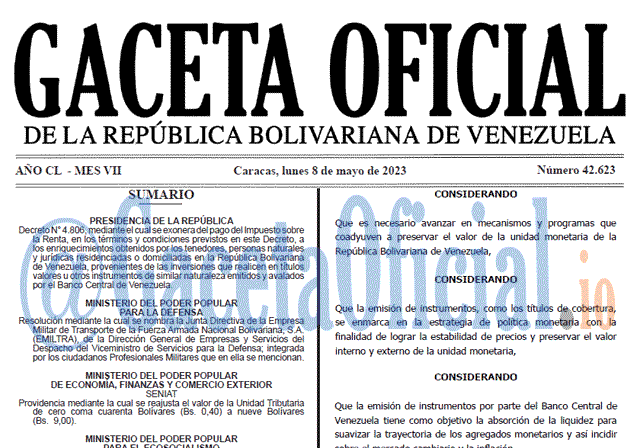 Venezuela Gaceta Oficial 42623 del 8 mayo 2023 Gaceta Oficial, Gaceta HD 42623, Gaceta 42623, Gaceta #42623, Gaceta Oficial Venezuela #42623